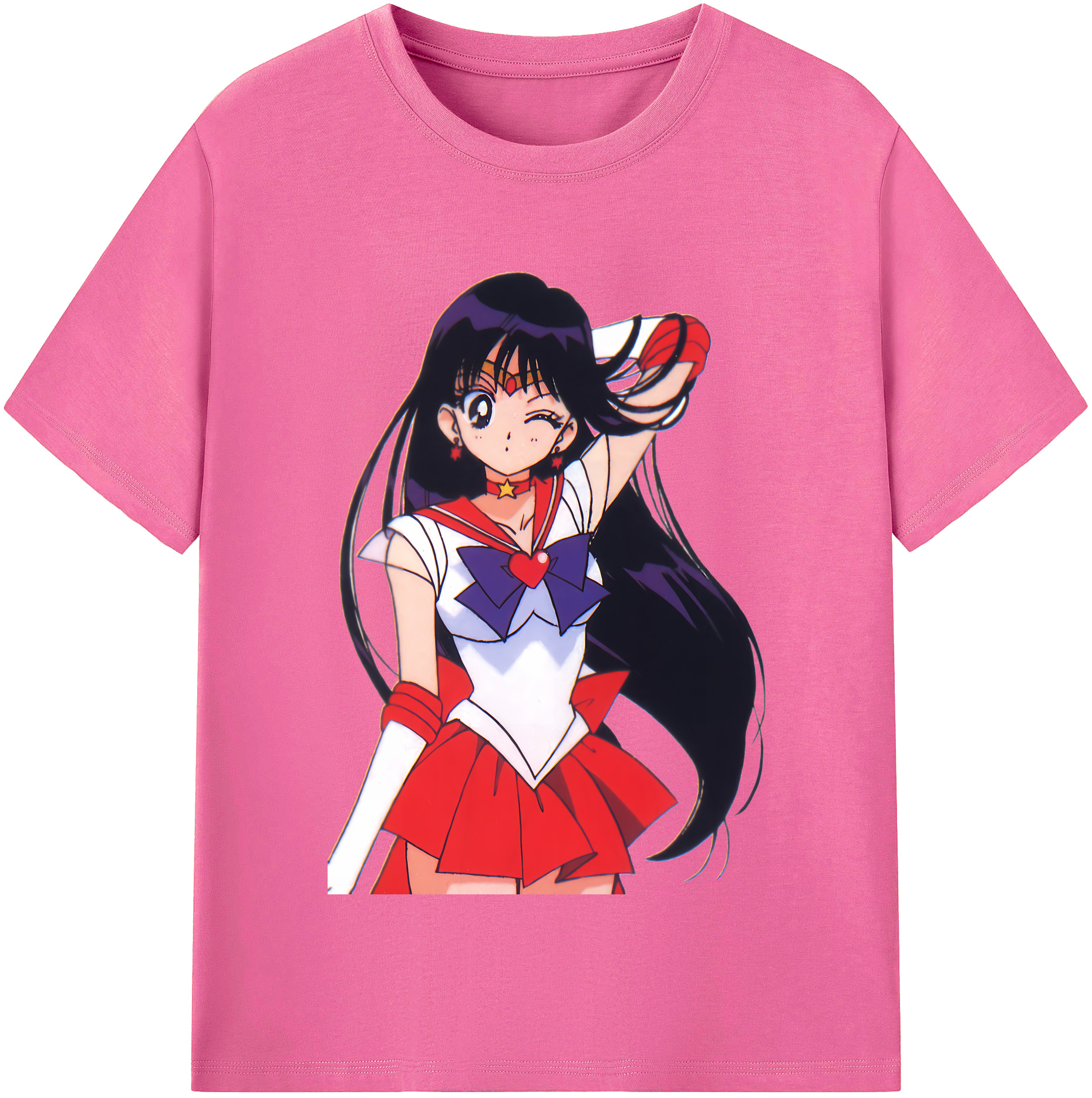 （画像用） 美少女戦士セーラームーン 火野レイ ひの レイ Sailor Moon Hino Rei （セーラーマーズ,Sailor Mars） レディースカジュアルプリントTシャツ（綿100％）